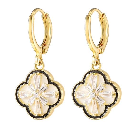 Jewelry - Flowers Leaves Drop Earrings with 925 Sterling Silver